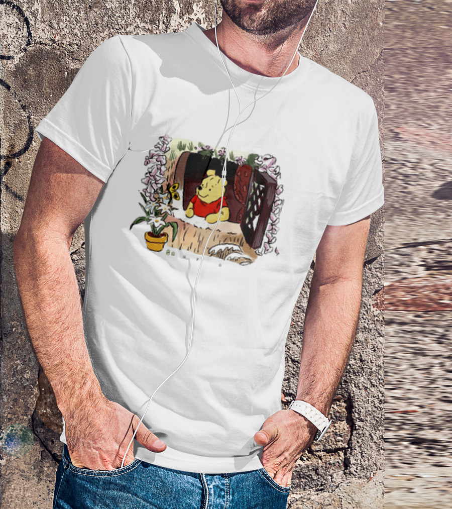 Winnie The Pooh Breathe It's A New Day Inspirational Morning Window Scene T-Shirt