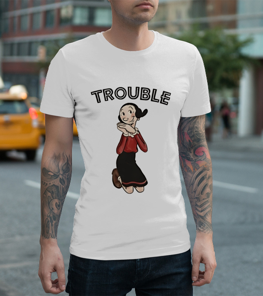 Olive Oyl Trouble Follows Popeye T-Shirt