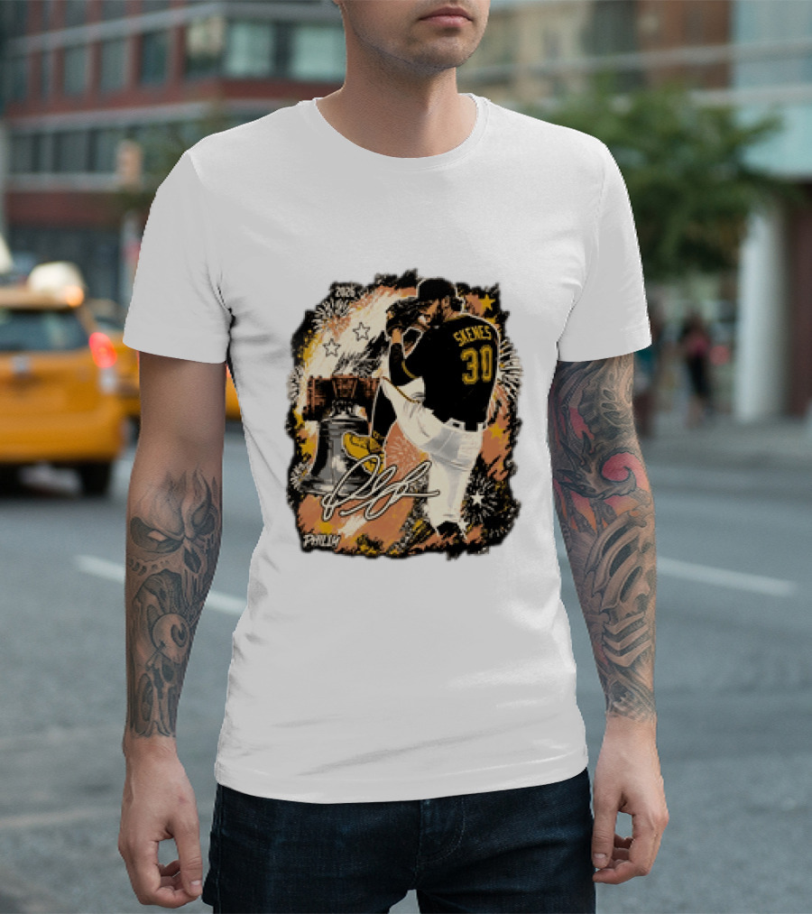 Pittsburgh Pirates Paul Skenes 30 MLB Players All Star Philly Collaboration Liberty Bell Fireworks T-Shirt