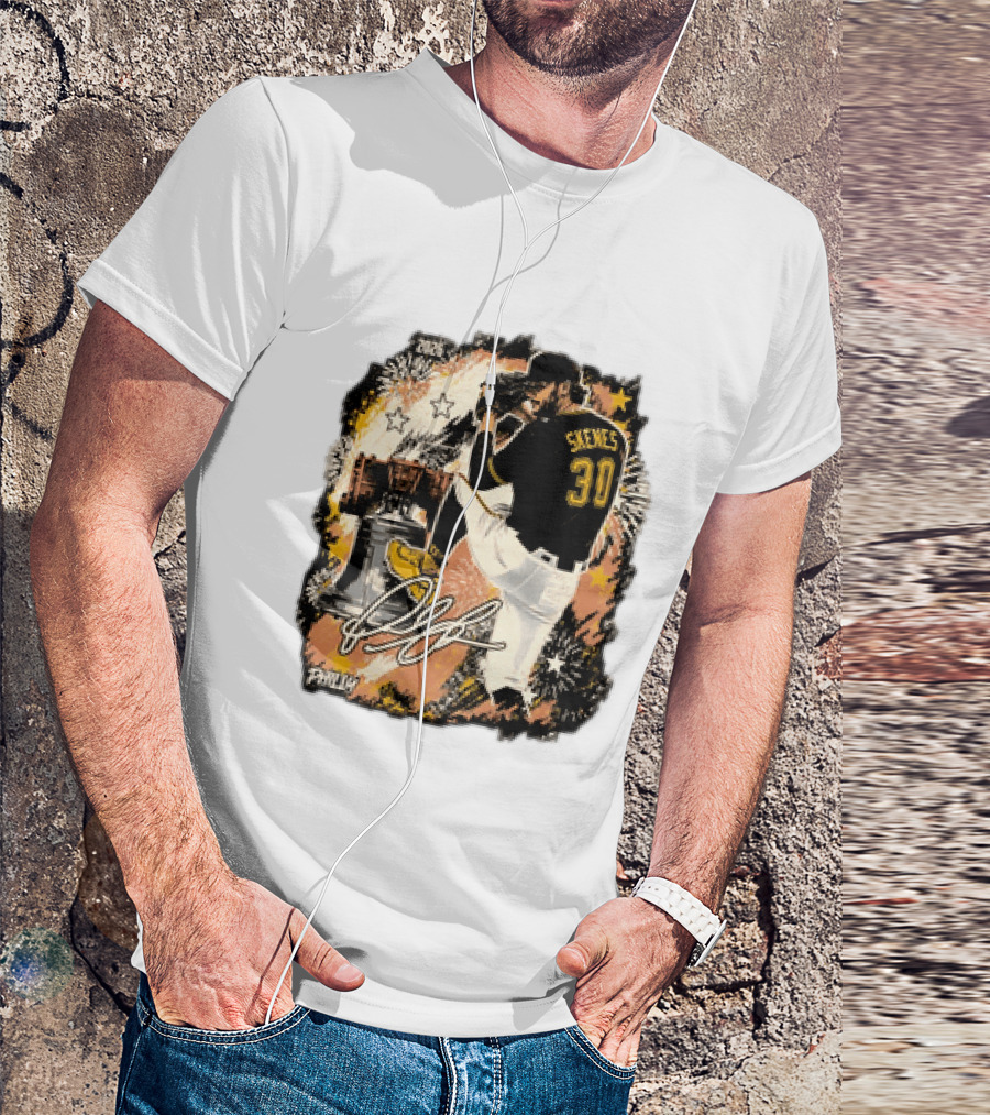 Pittsburgh Pirates Paul Skenes 30 MLB Players All Star Philly Collaboration Liberty Bell Fireworks T-Shirt