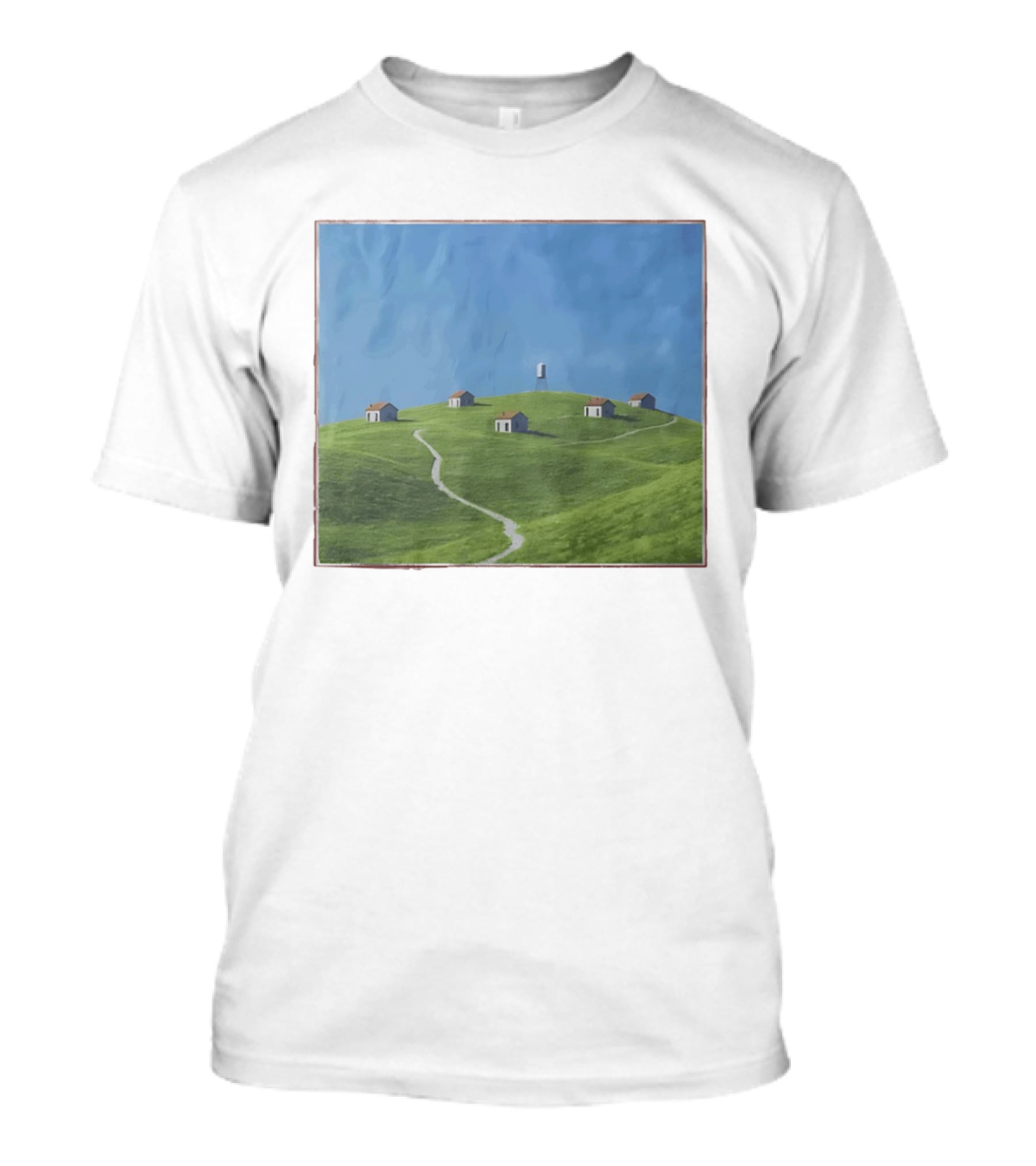 I Would Rather Be Here Btw Backrooms Level 94 Green Hills And Houses T-Shirt