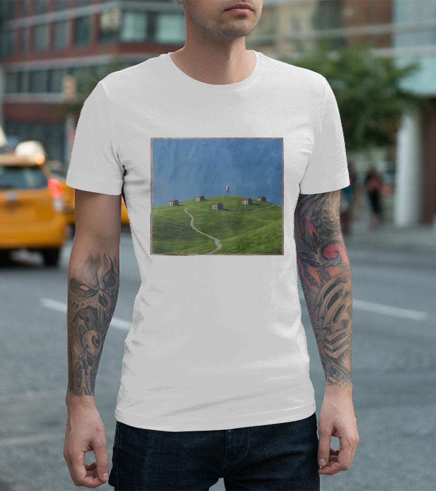 I Would Rather Be Here Btw Backrooms Level 94 Green Hills And Houses T-Shirt