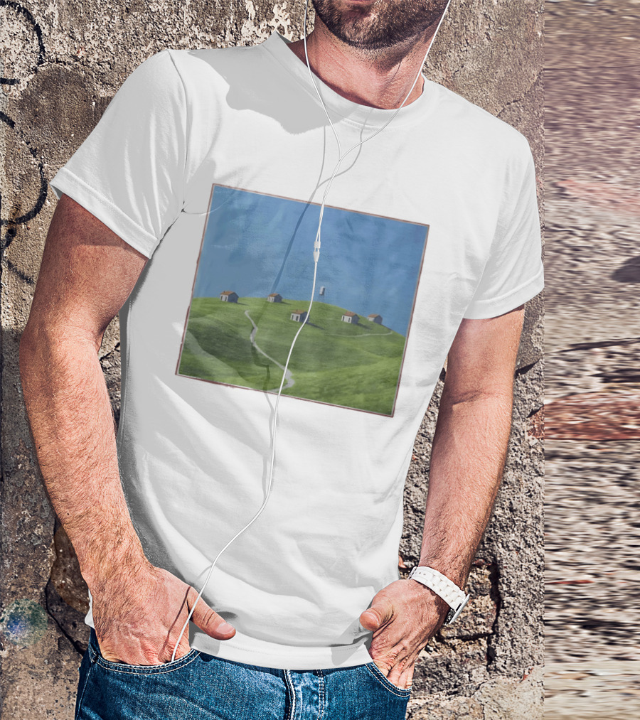 I Would Rather Be Here Btw Backrooms Level 94 Green Hills And Houses T-Shirt