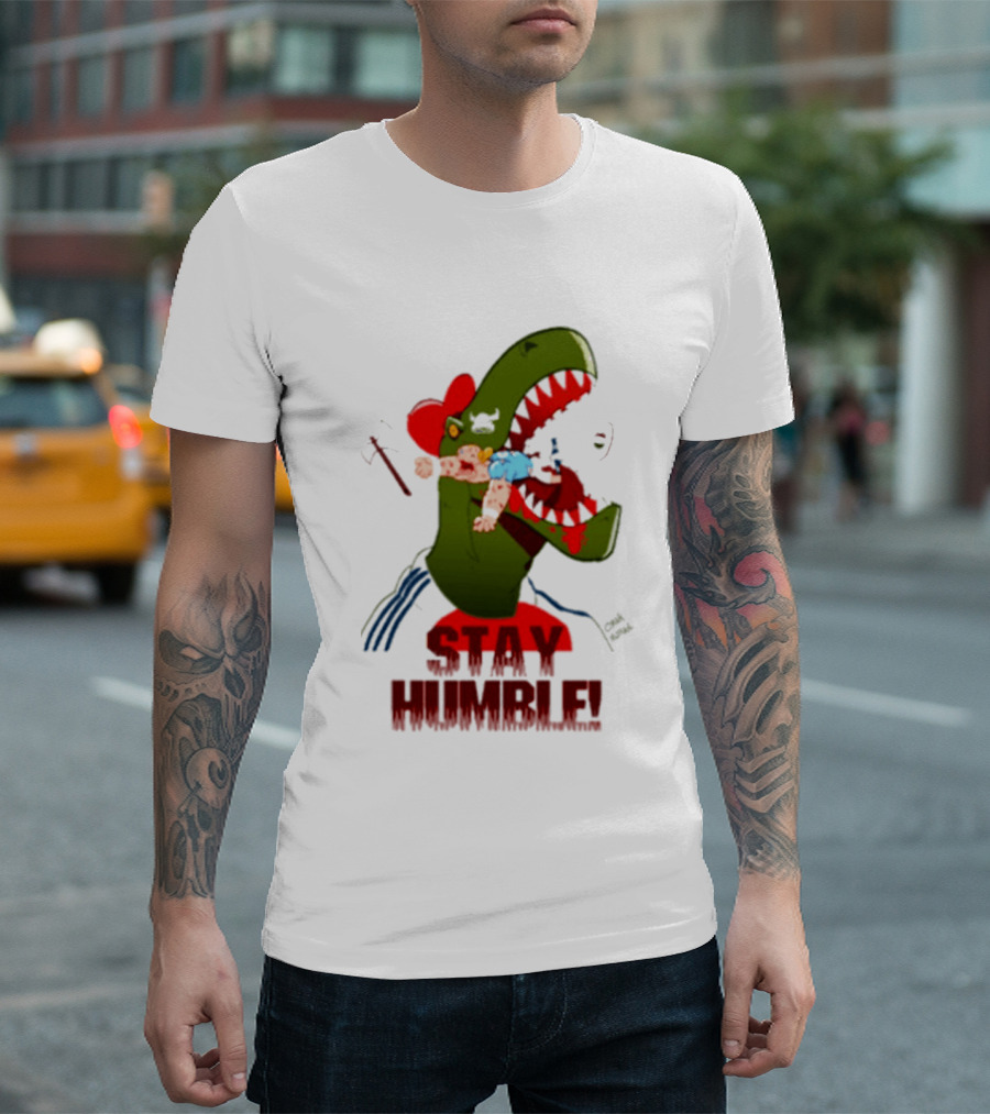 Stay Humble Rex Eating Person Dinosaur T-Shirt