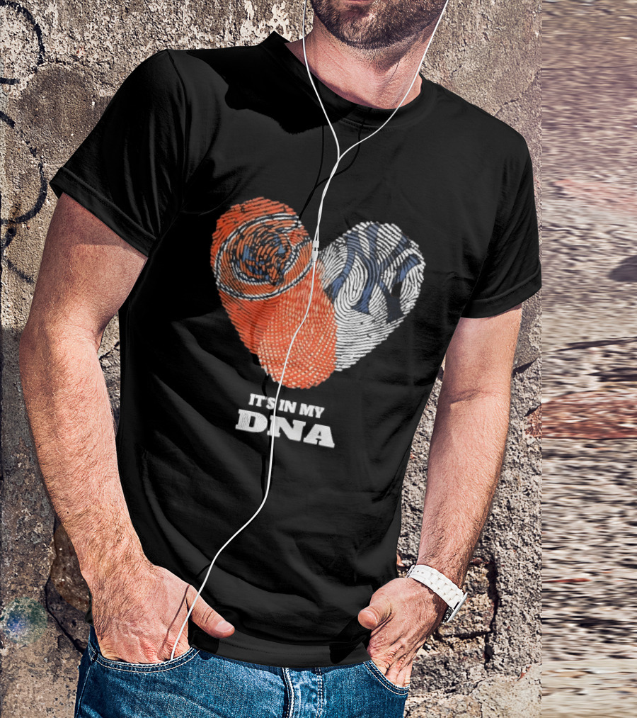It's In My DNA New York Yankees Baseball Fingerprint Heart T-Shirt