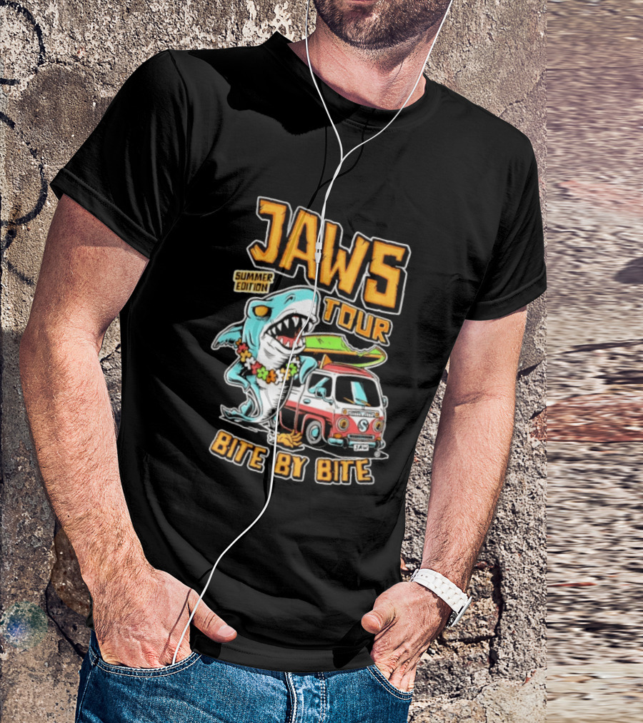 Jaws Tour Summer Edition Bite By Bite Surf Van Adventure T-Shirt