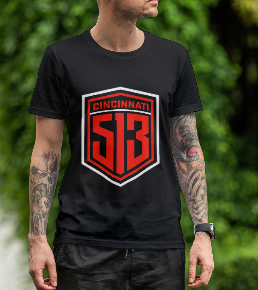 Cincinnati 513 Ohio Shield Area Code T-Shirt