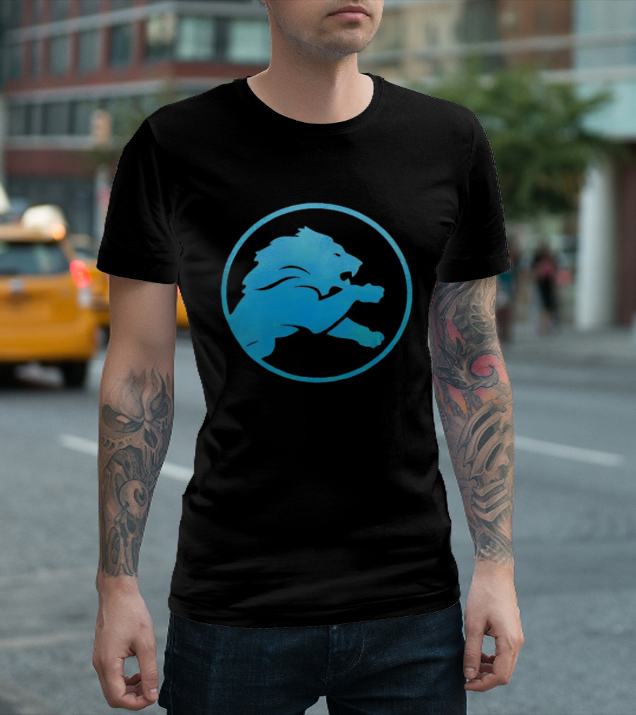 Detroit Lions Roaring Blue Iconic Circle T-Shirt