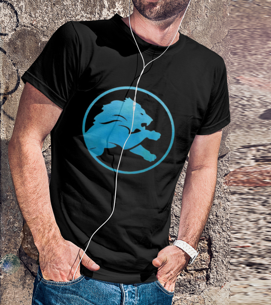 Detroit Lions Roaring Blue Iconic Circle T-Shirt