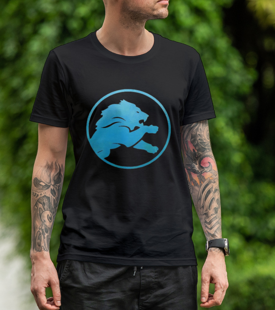 Detroit Lions Roaring Blue Iconic Circle T-Shirt