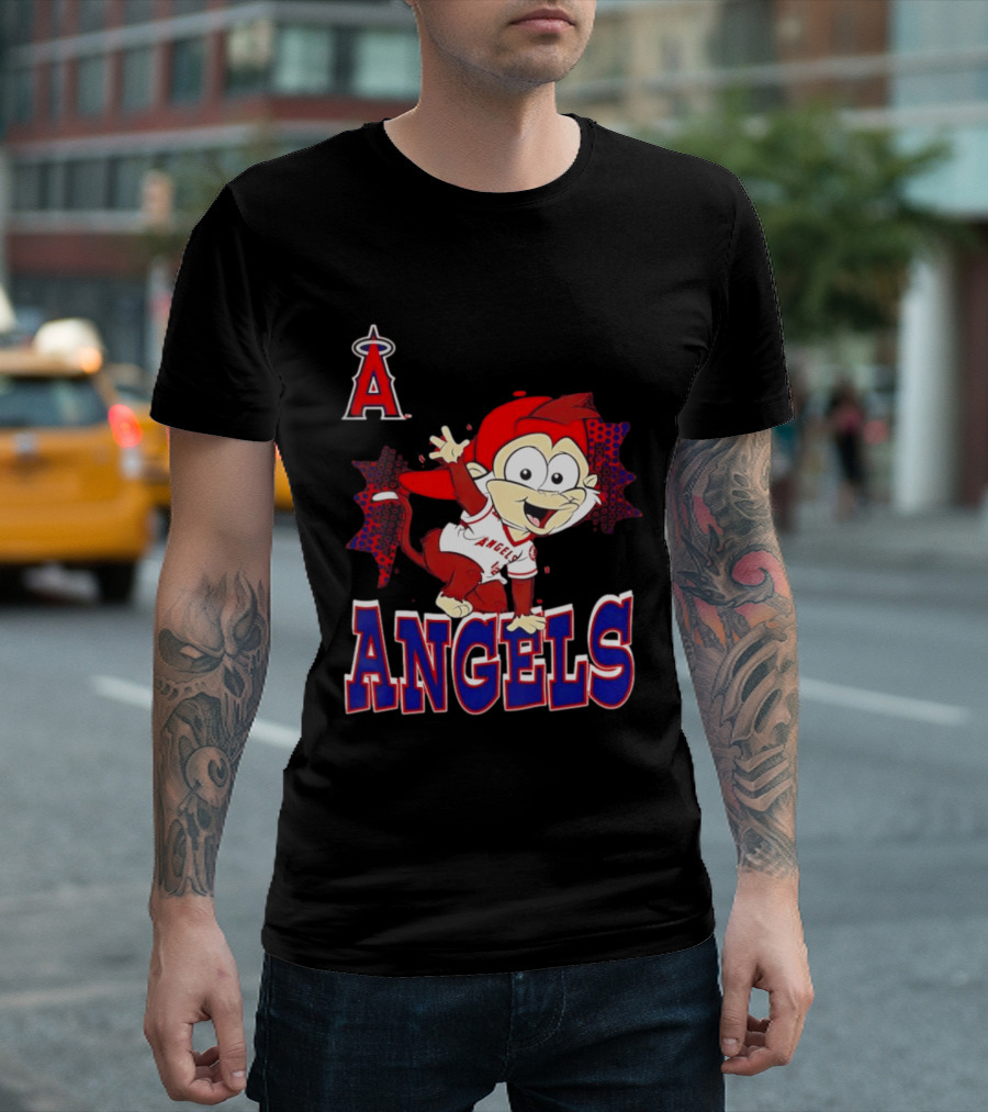 LAA Angels Rally Monkey Waving Hand Classic Sports Fan T-Shirt