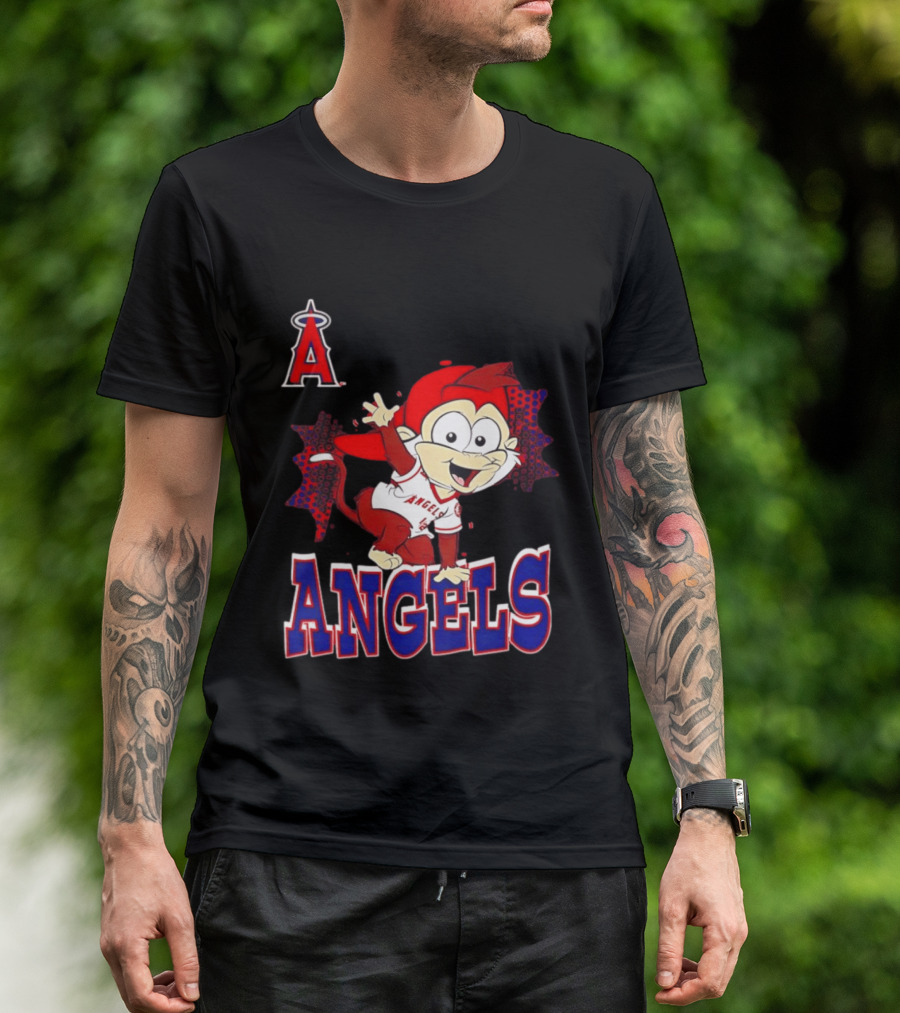 LAA Angels Rally Monkey Waving Hand Classic Sports Fan T-Shirt