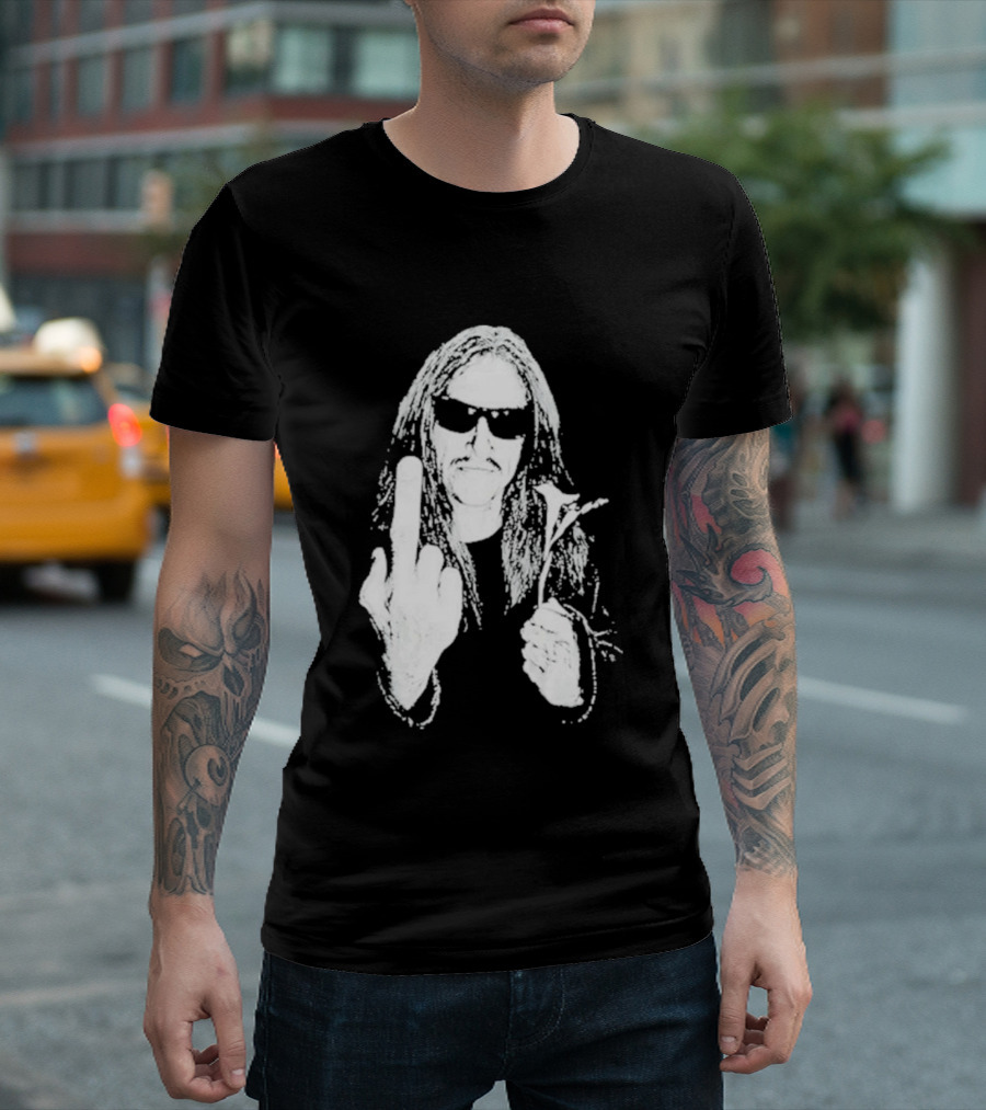 Lemmy Kilmister Middle Finger Flower Motorhead T-Shirt