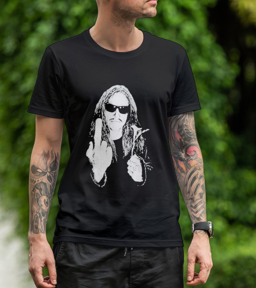Lemmy Kilmister Middle Finger Flower Motorhead T-Shirt