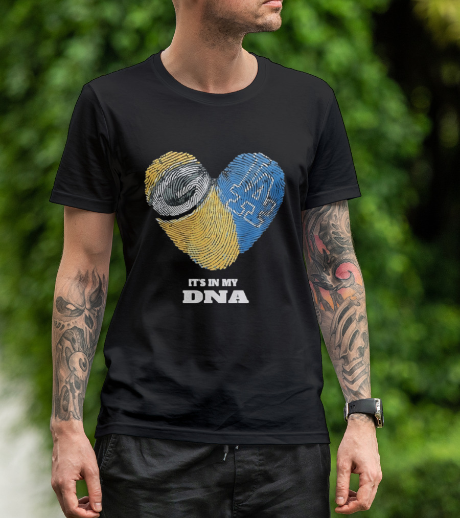Green Bay Packers Los Angeles Dodgers It's In My DNA Fingerprint Heart T-Shirt