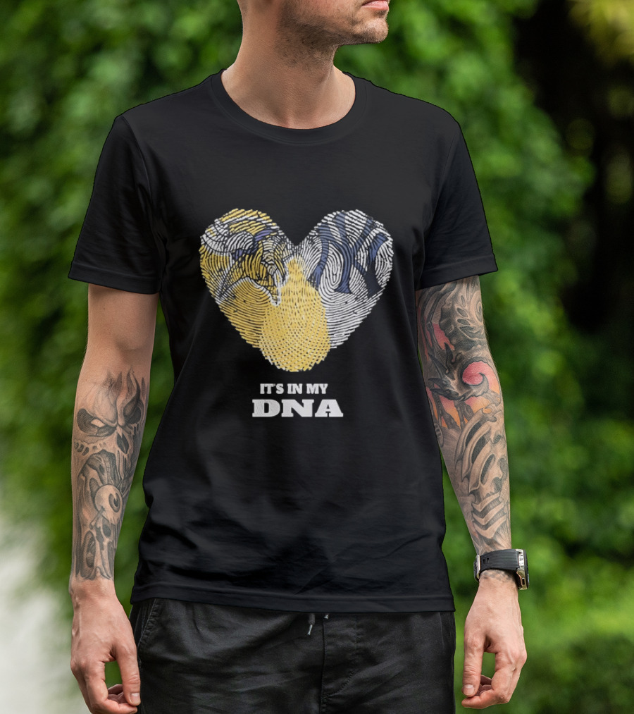 New York Yankees Heart It's In My DNA Fingerprint T-Shirt