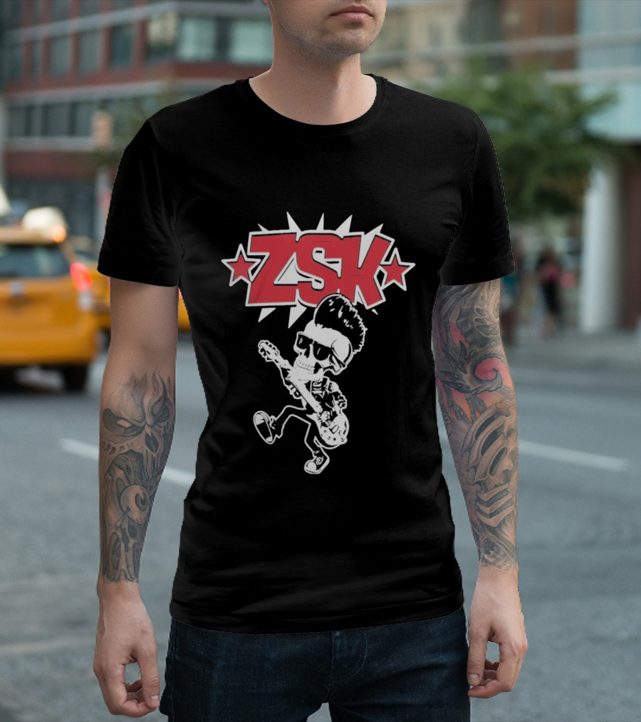 ZSK Die Sind Okay Tour Skeleton Guitar Punk Rock T-Shirt