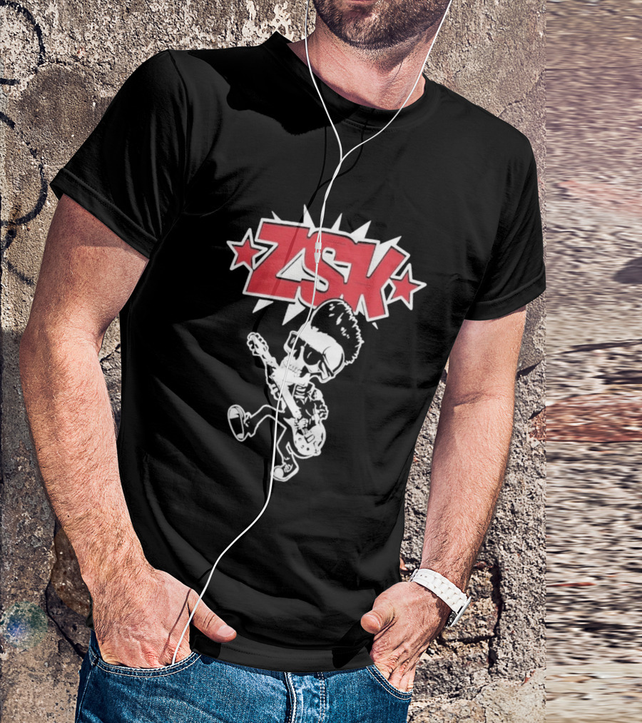 ZSK Die Sind Okay Tour Skeleton Guitar Punk Rock T-Shirt