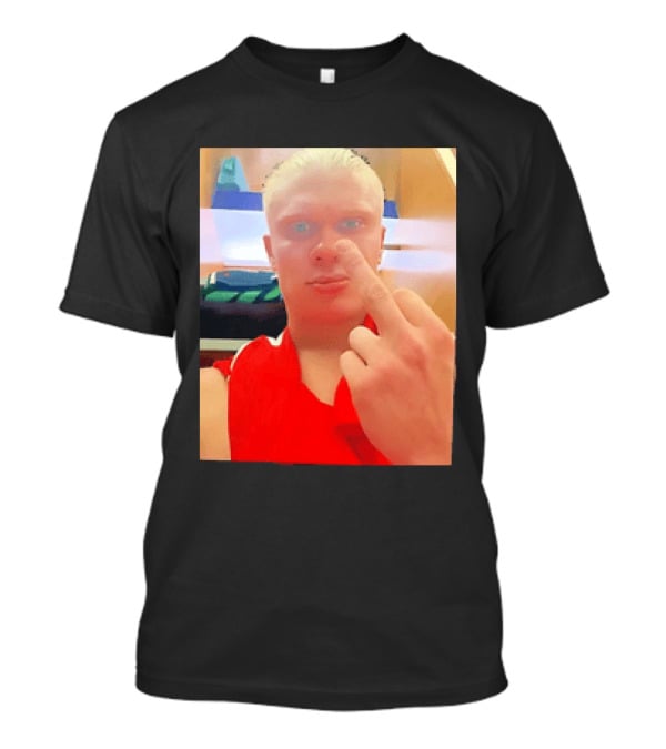 Norway Erling Haaland Middle Finger Selfie T-Shirt