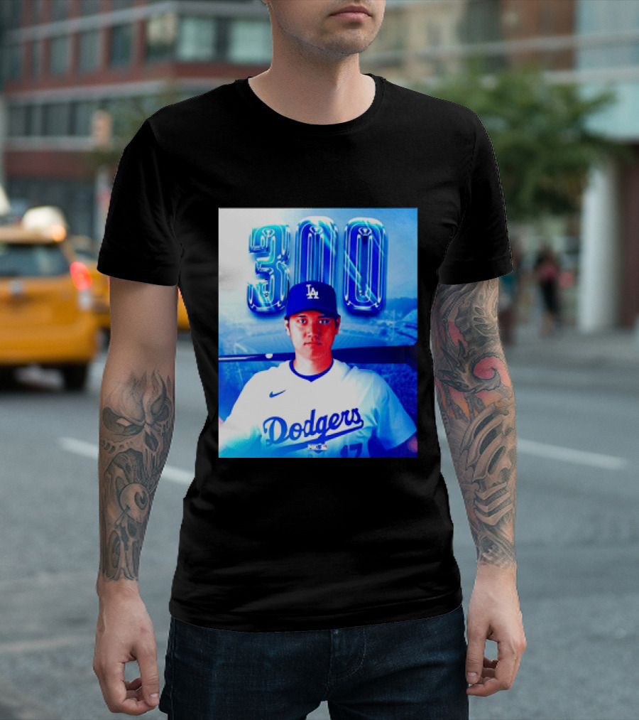 Shohei Ohtani 300 Home Runs Milestone Los Angeles Dodgers T-Shirt