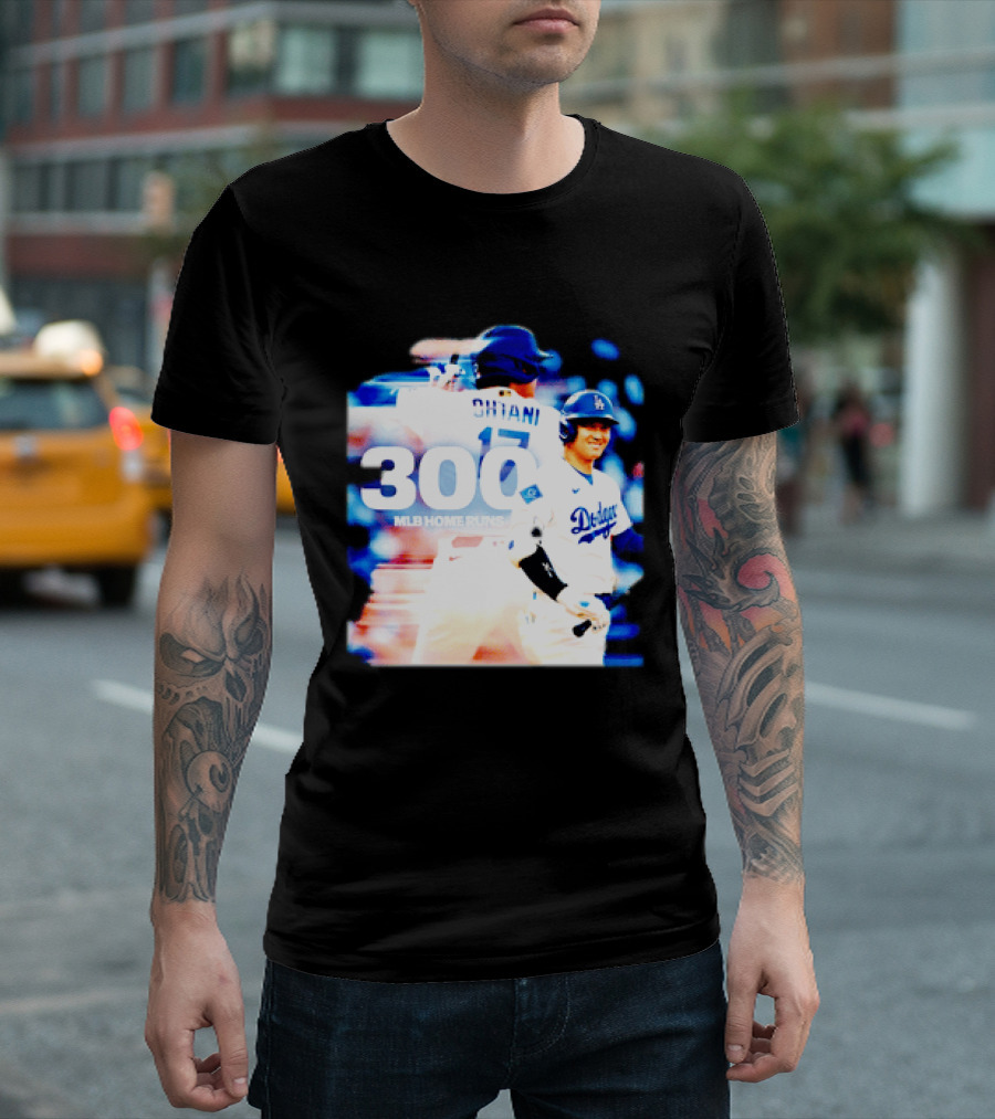 Shohei Ohtani 300 MLB Home Runs Los Angeles Dodgers Milestone Celebration T-Shirt