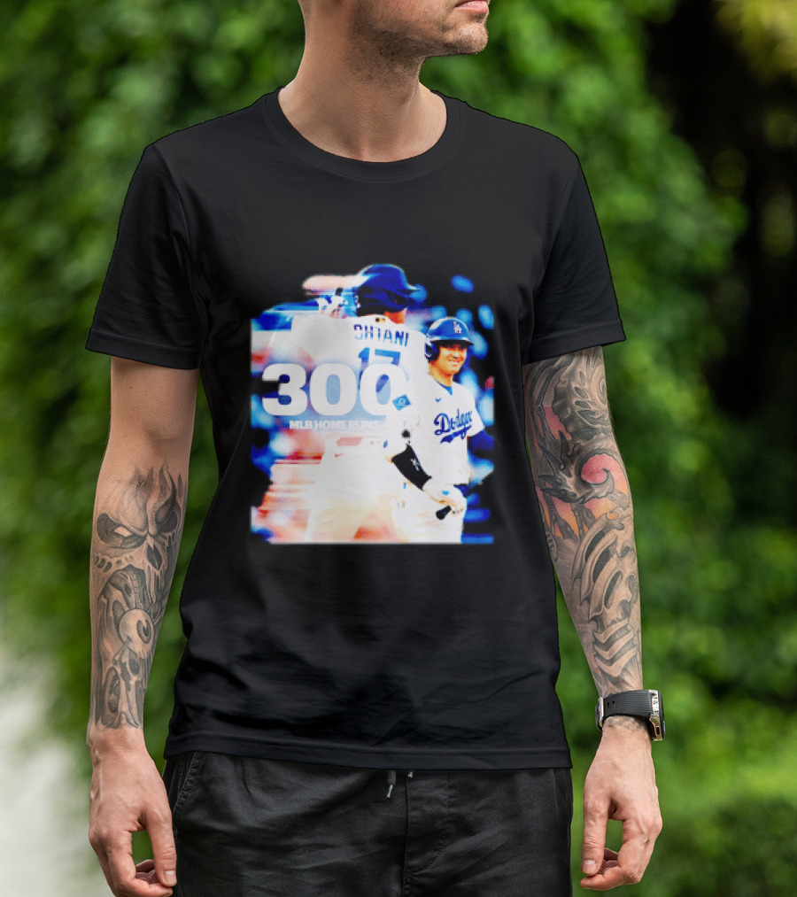 Shohei Ohtani 300 MLB Home Runs Los Angeles Dodgers Milestone Celebration T-Shirt