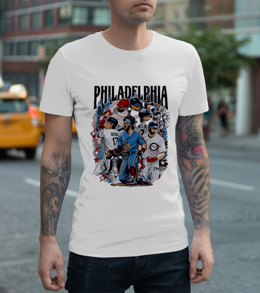 Philadelphia MLB Players All Star 2026 Bryce Harper Tatis Jr Ohtani Philly Sports T-Shirt