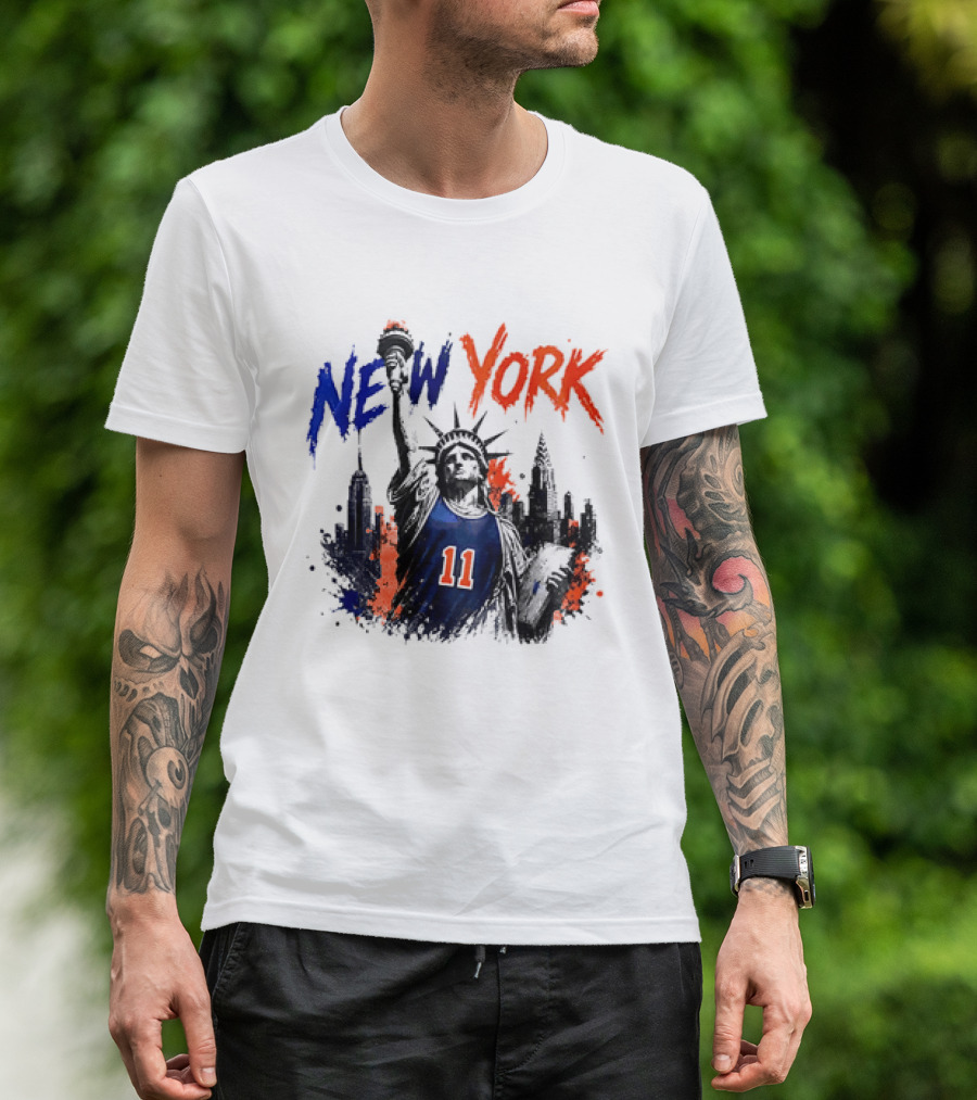 New York Statue Of Liberty Knicks Jersey City Skyline 11 T-Shirt