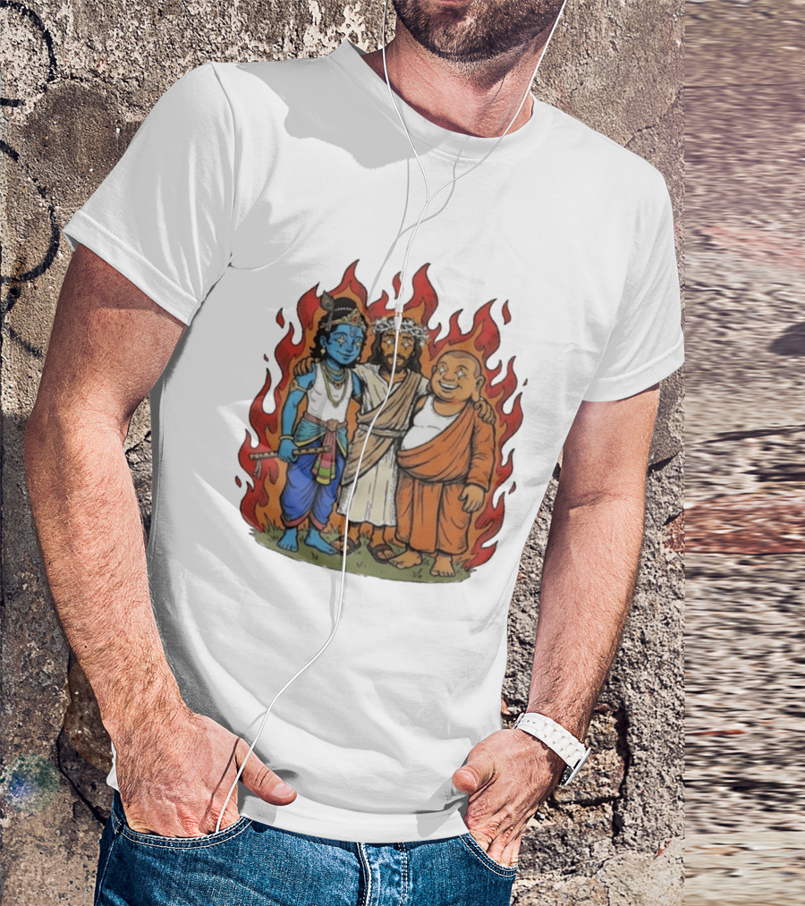 You Cannot Treat People Like Garbage Krishna Jesus Buddha Friendship T-Shirt