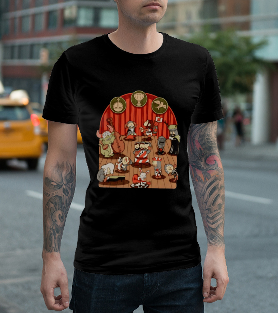 British Comedy Cartoon Characters Dancing On Stage T-Shirt