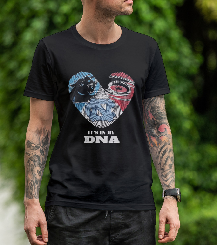 Carolina Panthers UNC Tar Heels Heart It's In My DNA T-Shirt