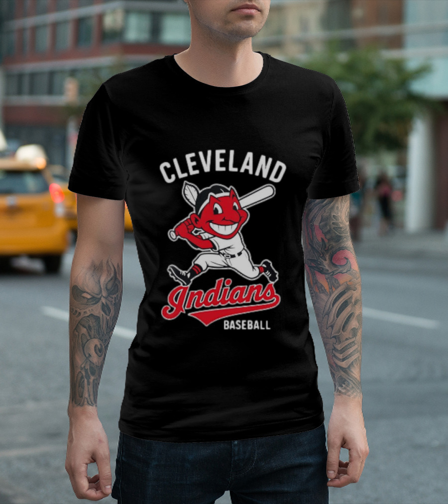 Cleveland Indians Baseball Chief Wahoo Cartoon Batter T-Shirt