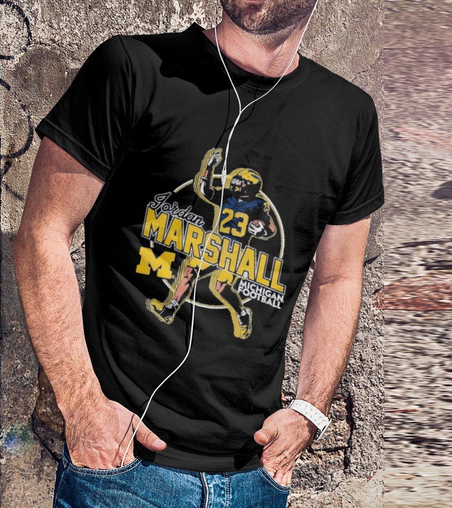 Jordan Marshall 23 Michigan Wolverines Football M T-Shirt