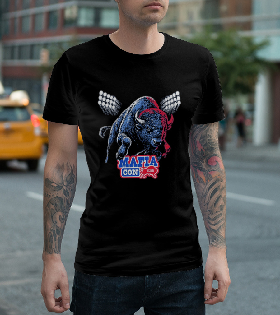 Mafia Con 2026 Buffalo Bills Bison Stadium Lights T-Shirt