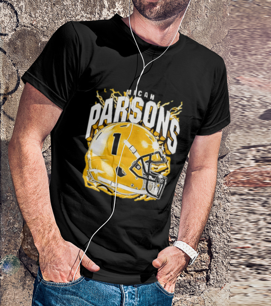 Micah Parsons No 1 Football Helmet Explosion T-Shirt