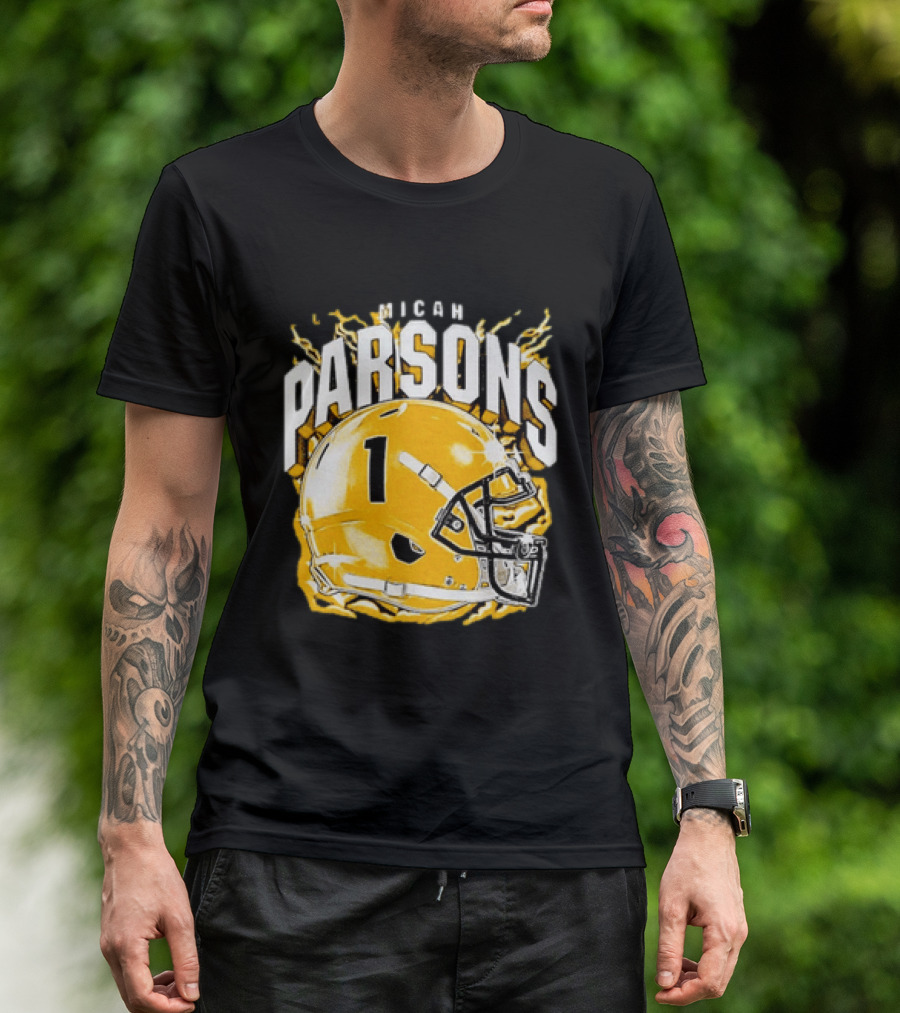 Micah Parsons No 1 Football Helmet Explosion T-Shirt