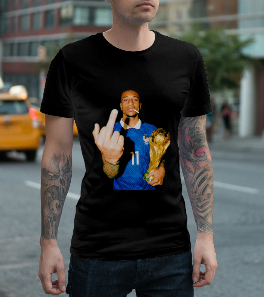 France National Team Number 11 Middle Finger Trophy Gesture T-Shirt