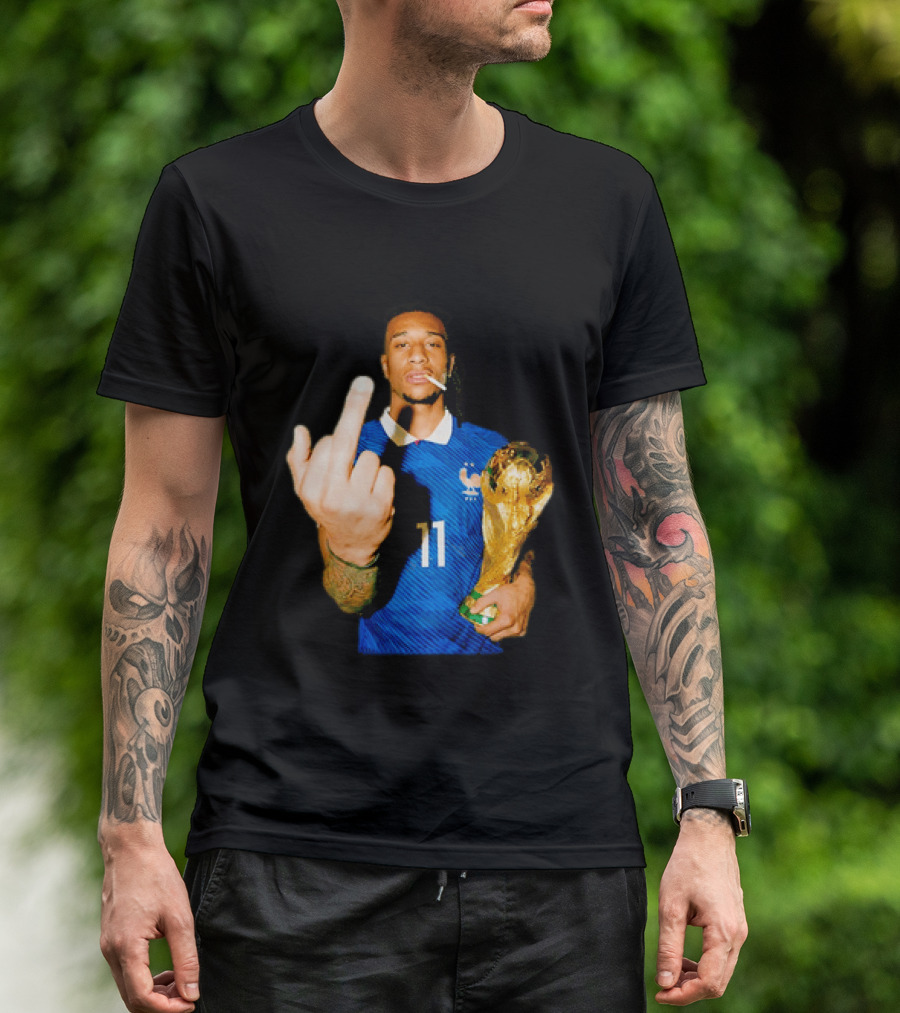 France National Team Number 11 Middle Finger Trophy Gesture T-Shirt