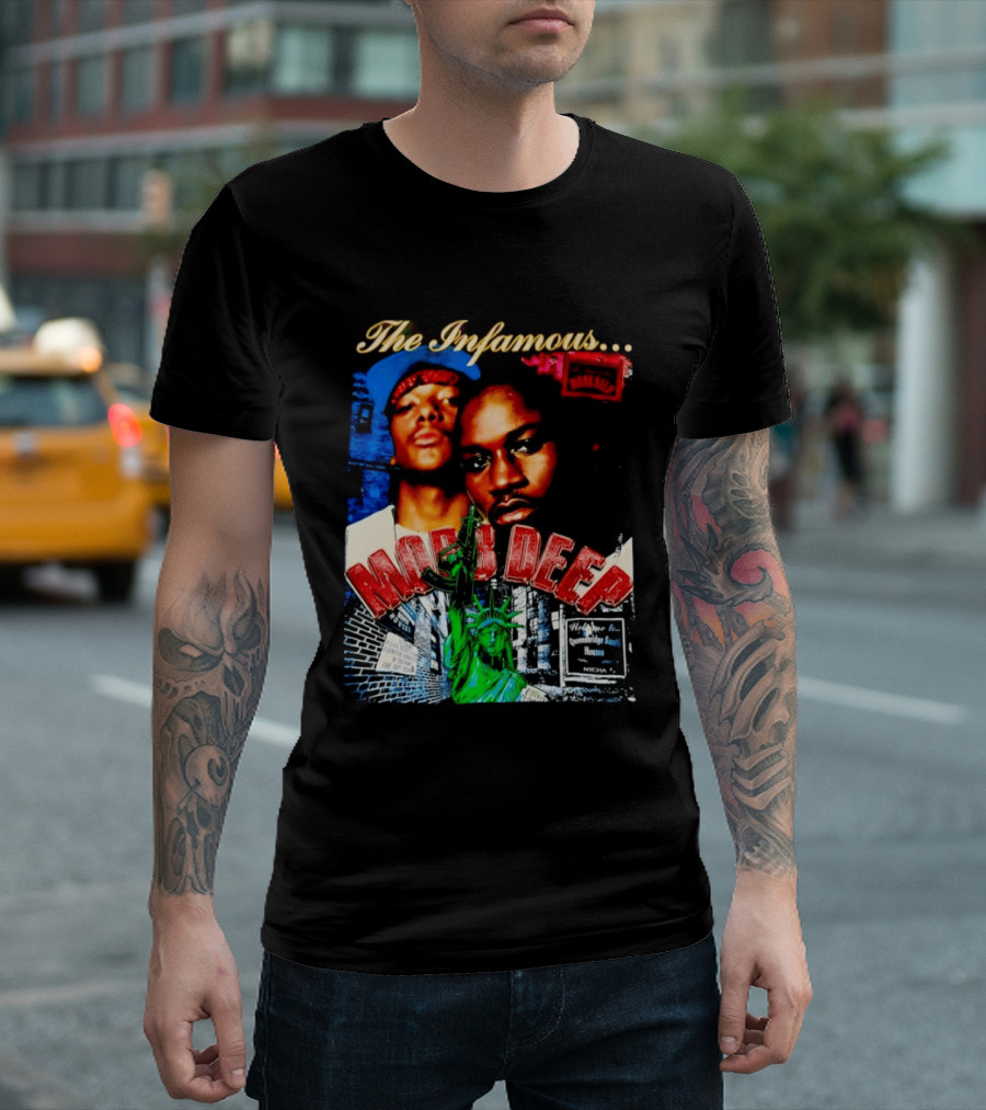 The Infamous Mobb Deep Havoc Prodigy Queensbridge South Houses New York City Statue Of Liberty T-Shirt