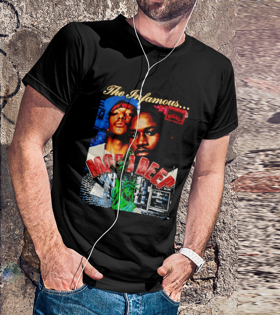 The Infamous Mobb Deep Havoc Prodigy Queensbridge South Houses New York City Statue Of Liberty T-Shirt