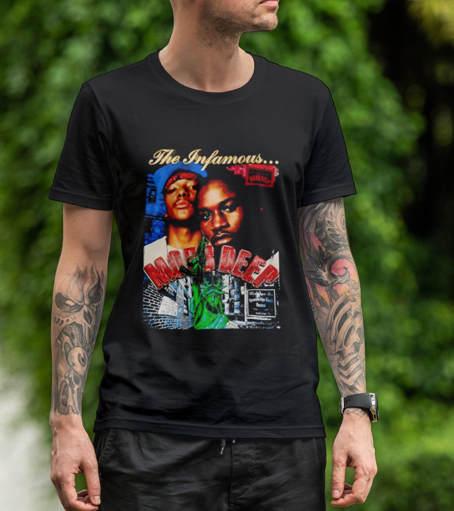 The Infamous Mobb Deep Havoc Prodigy Queensbridge South Houses New York City Statue Of Liberty T-Shirt