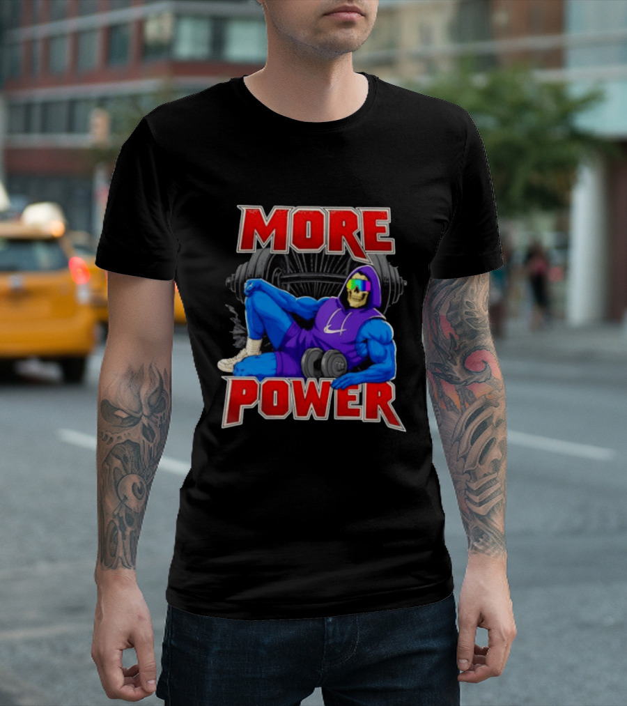 More Power Skeletor Masters Of The Universe Muscle Workout T-Shirt