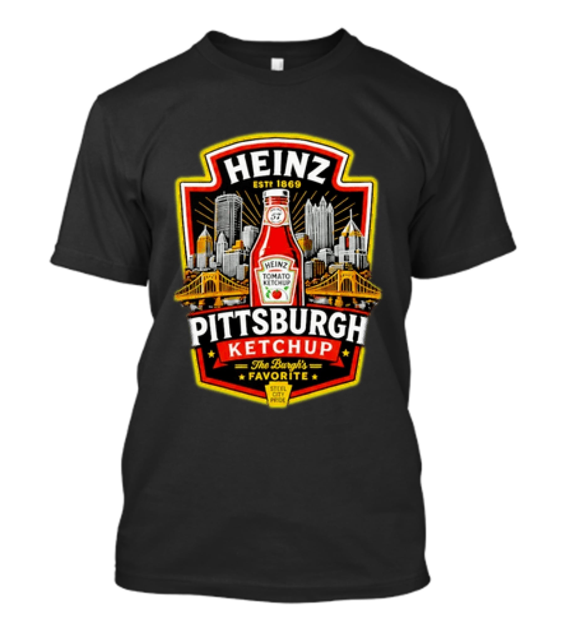 Heinz Pittsburgh Ketchup The Burgh's Favorite Steel City Pride Est 1869 T-Shirt