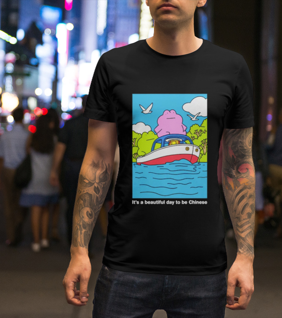 It's A Beautiful Day To Be Chinese Frog On A Boat T-Shirt