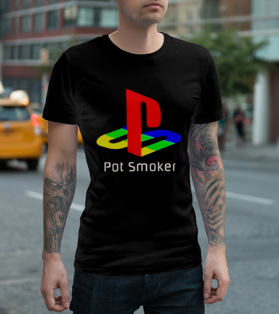 PlayStation Pot Smoker Iconic Colorful Gaming T-Shirt