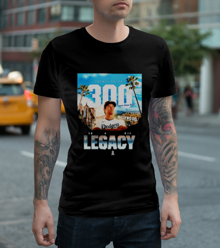 Shohei Ohtani 300 Career Home Runs Los Angeles Legacy Hollywood Dodgers T-Shirt