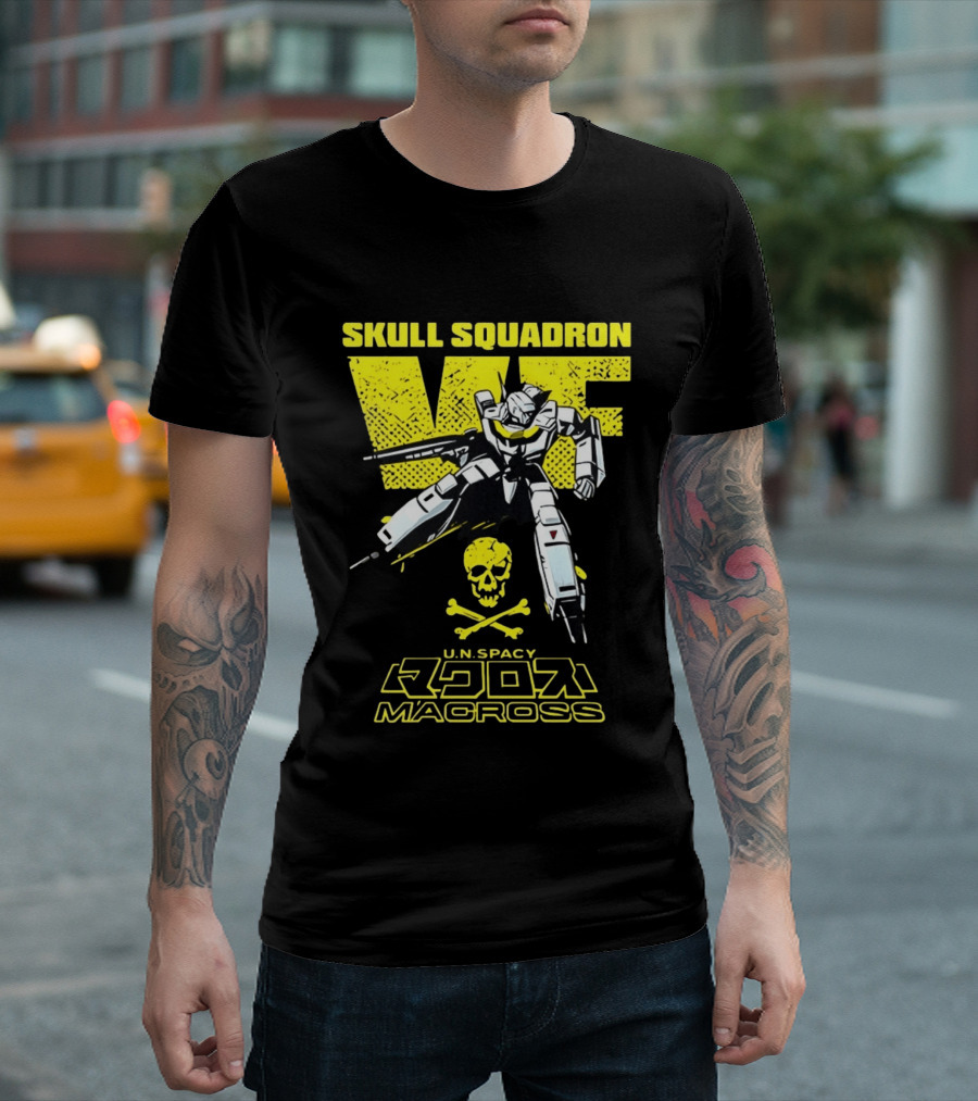 Skull Squadron VF U.N. Spacy Macross Anime Valkyrie T-Shirt