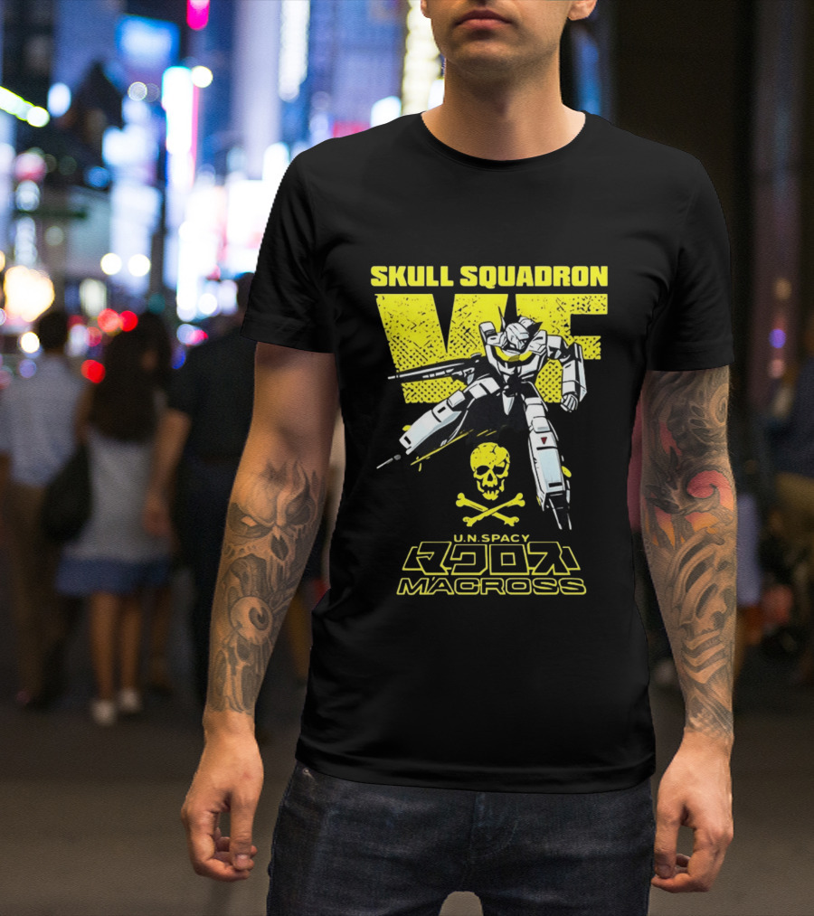 Skull Squadron VF U.N. Spacy Macross Anime Valkyrie T-Shirt