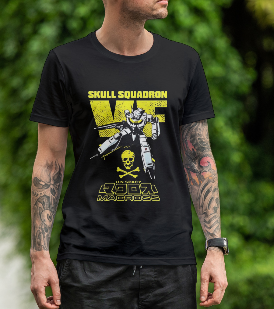 Skull Squadron VF U.N. Spacy Macross Anime Valkyrie T-Shirt