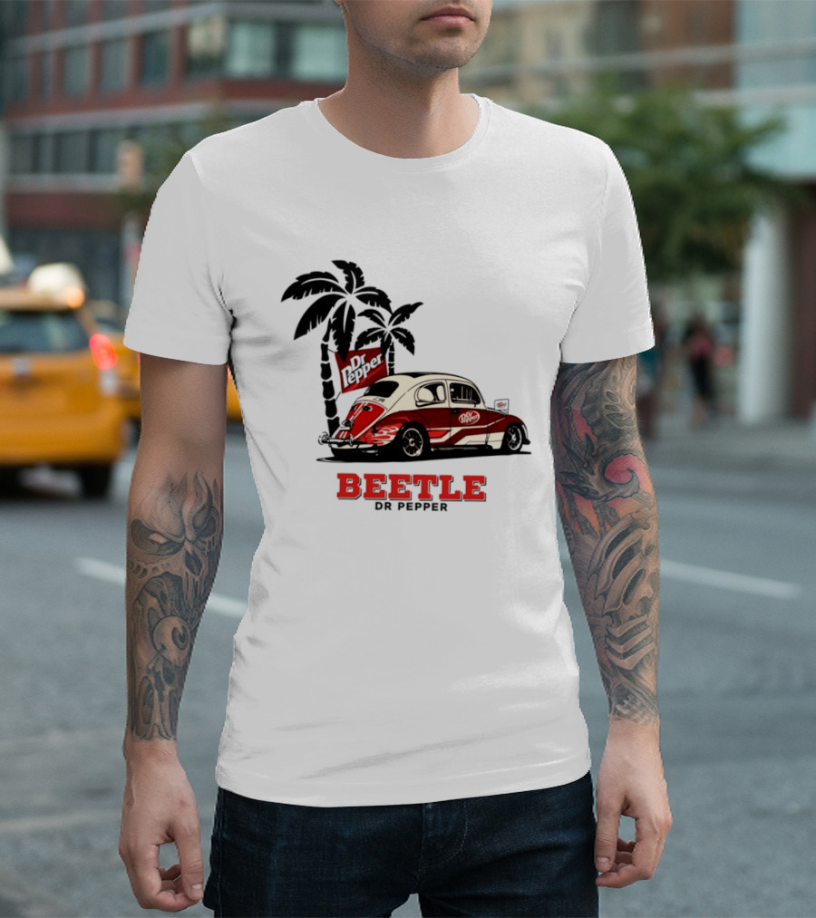 Beetle Dr Pepper Volkswagen Car With Palm Tree T-Shirt